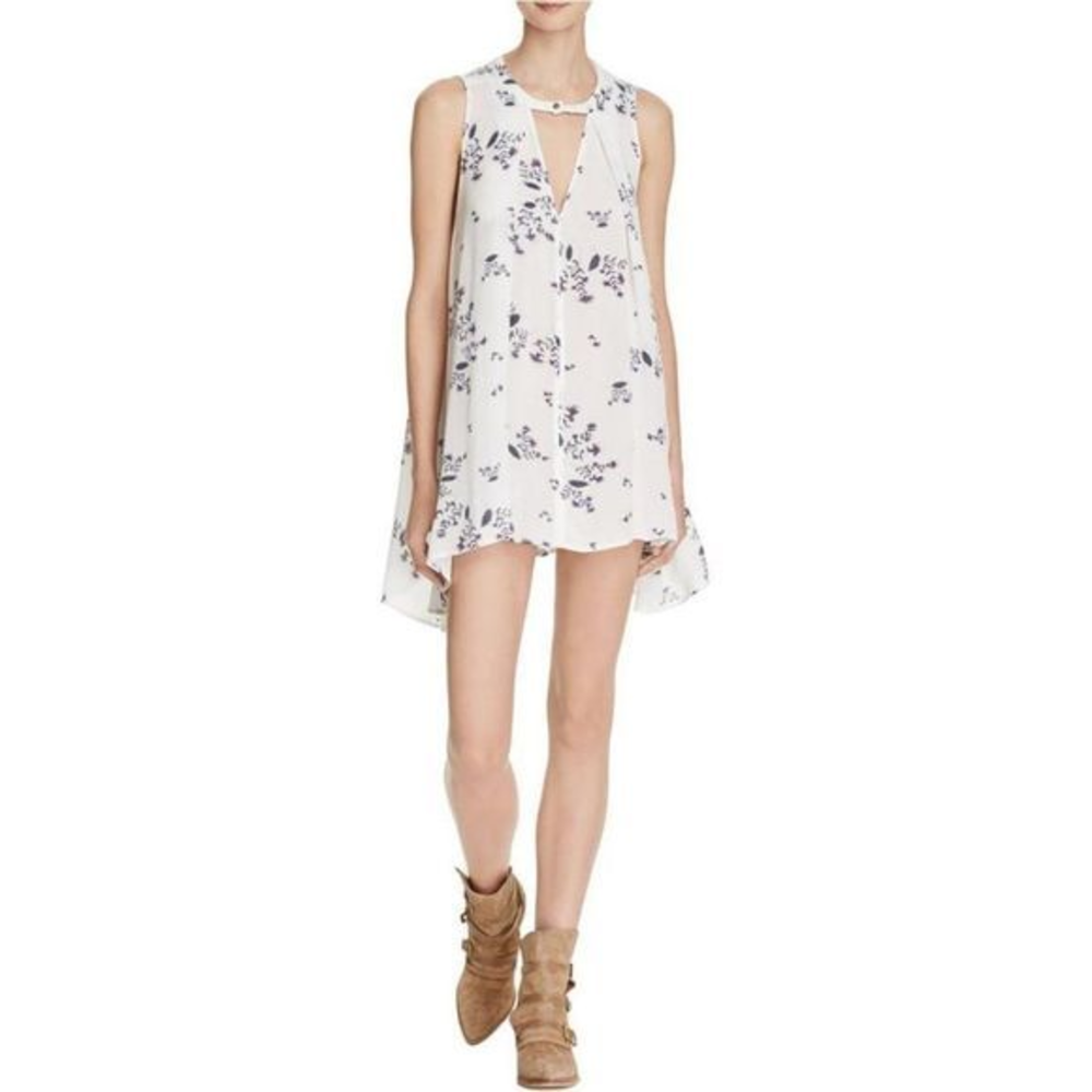 Free People Tree Swing Ivory Floral Choker Dress‎